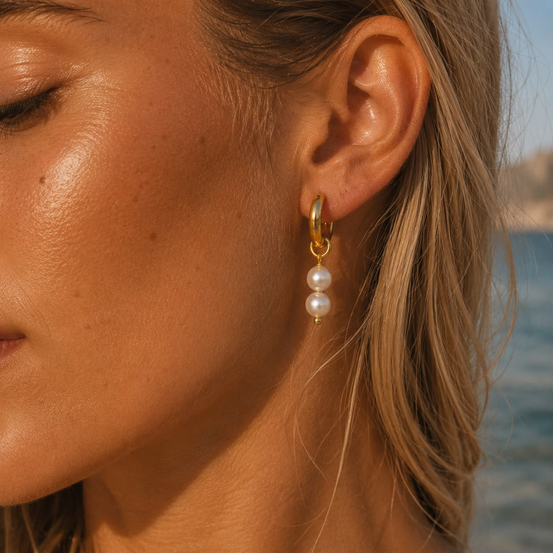 Pendientes Huggie Perlas Serenas