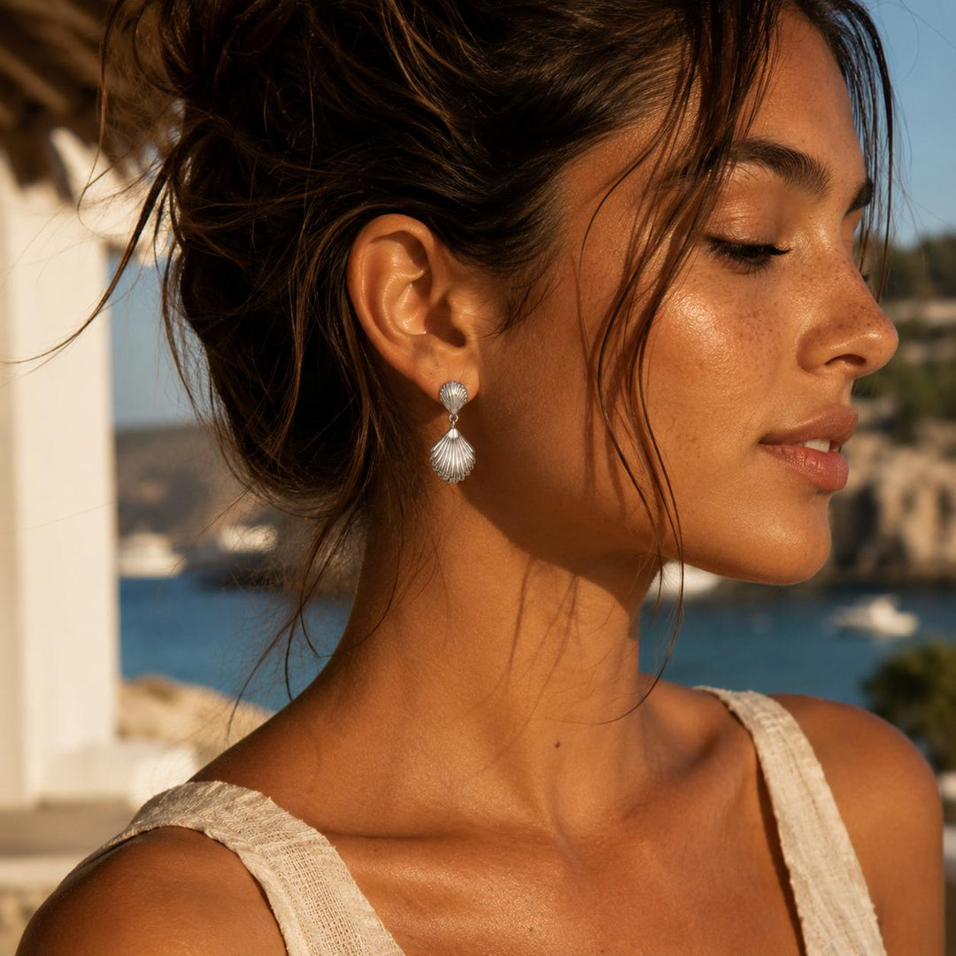 Pendientes Seabreeze en forma de concha