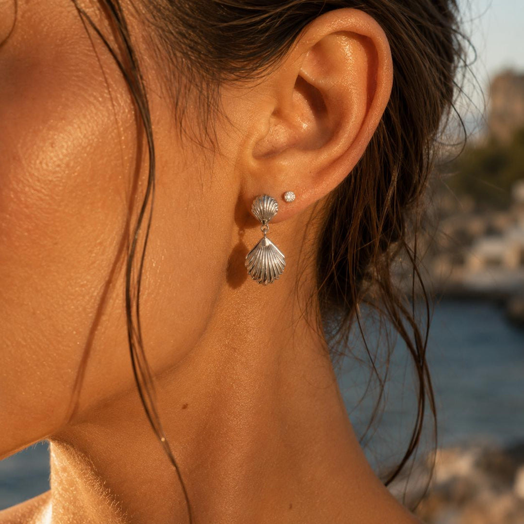 Pendientes Seabreeze en forma de concha