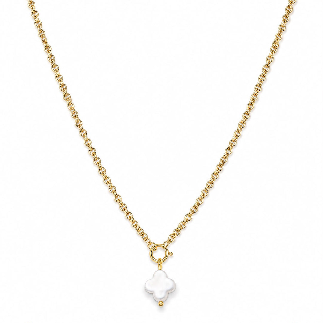 Collar Charm en Hoja de Trébol Celeste