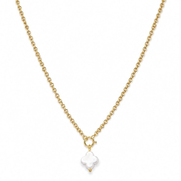 Collar Charm en Hoja de Trébol Celeste