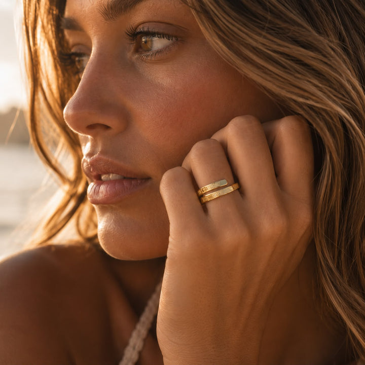 Anillo Abierto Grabado Armonía