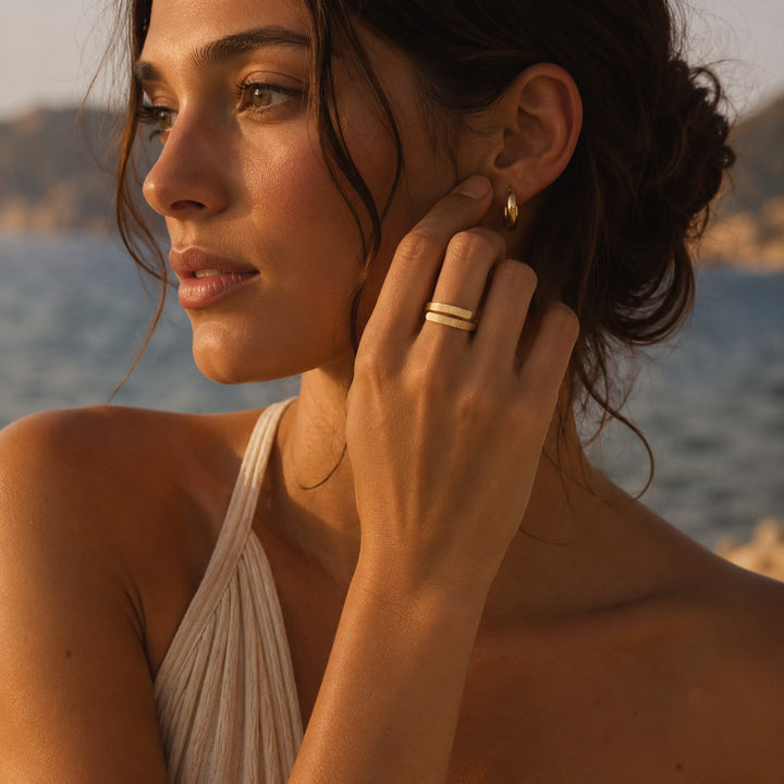 Anillo Abierto Grabado Armonía