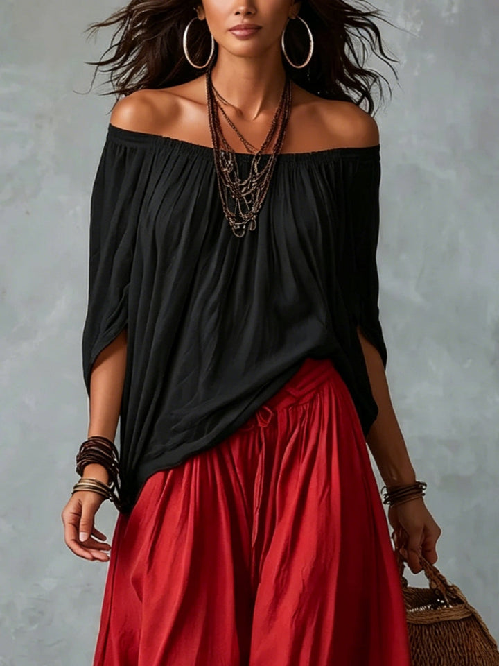 Conjunto Top Off-Shoulder & Pantalón Lantern