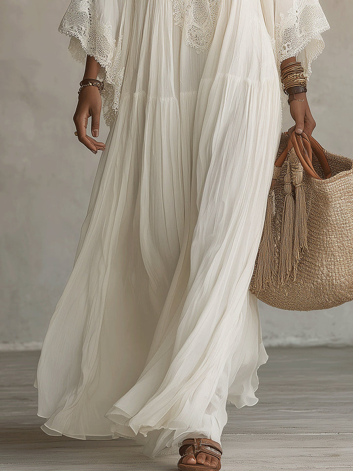 Liora | Vestido Bohemio Adelgazante con Encaje
