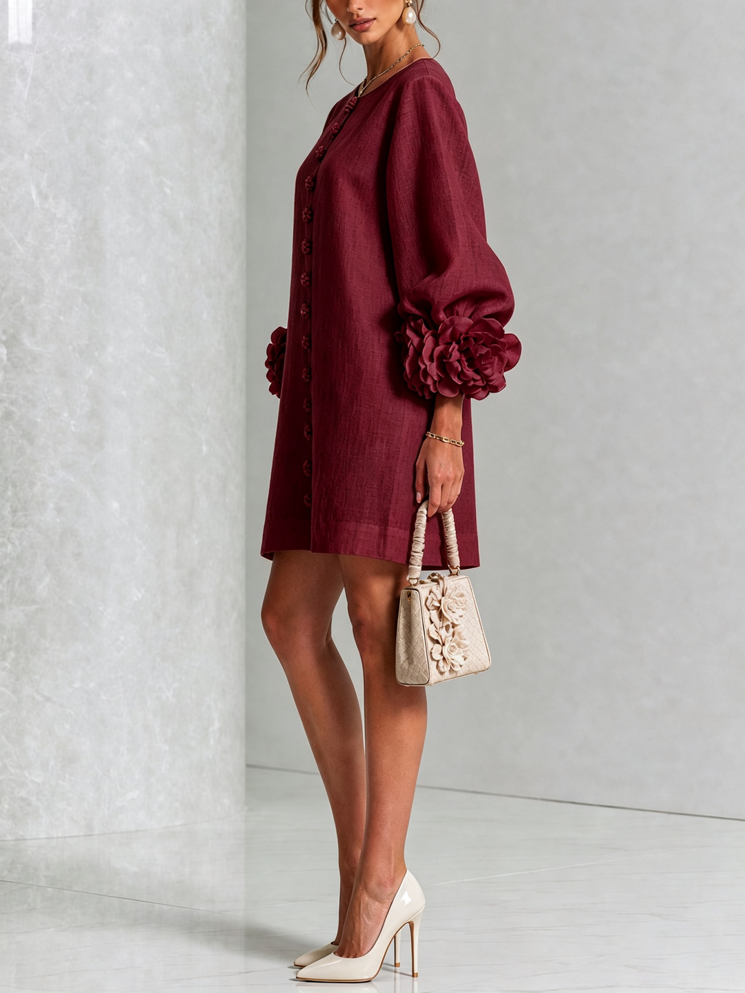 Lola | Vestido mini con estampado floral y cierre de botones