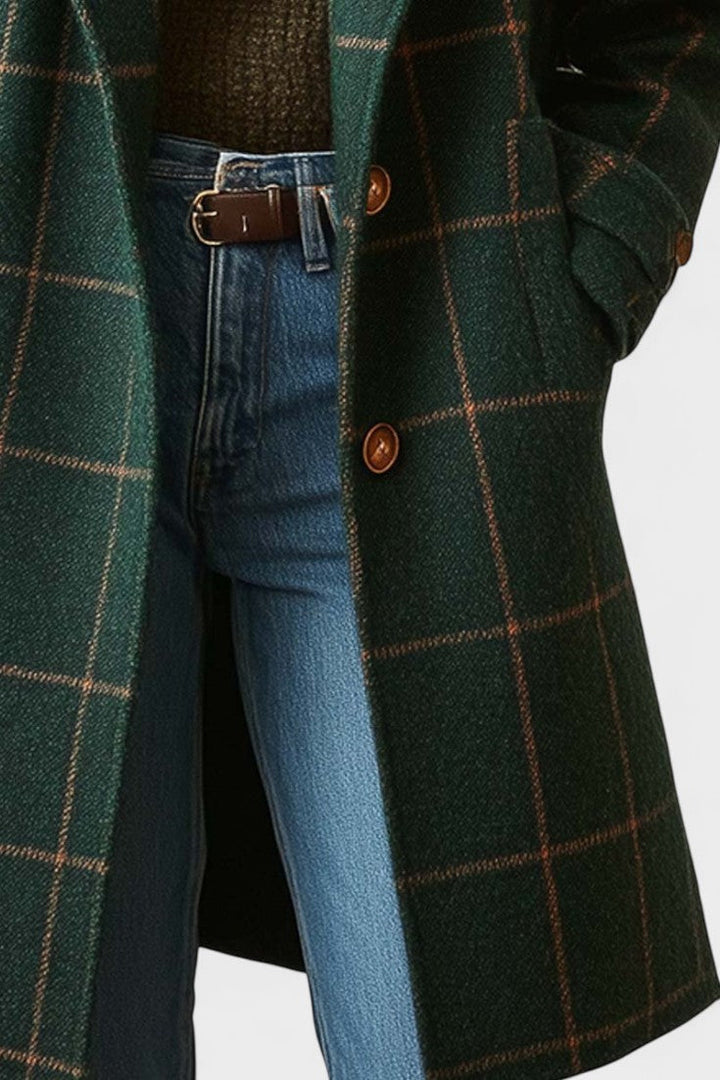 Yrsa - Abrigo elegante de tweed a cuadros