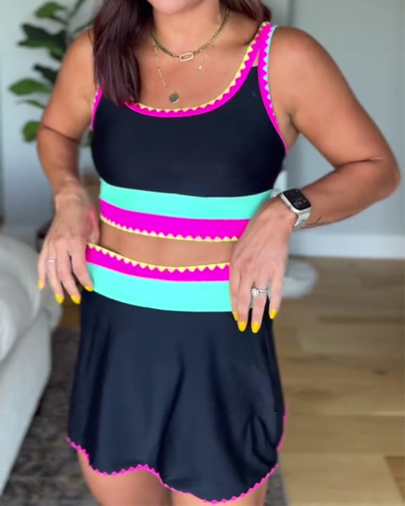 Myra | Elegante conjunto de tres piezas Color Block