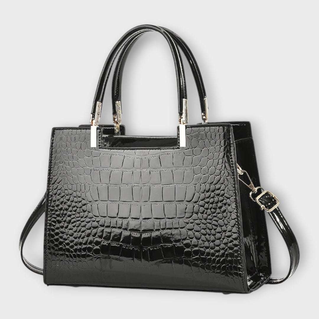 Maison Verdelle - Bolso de mano con estampado de cocodrilo brillante