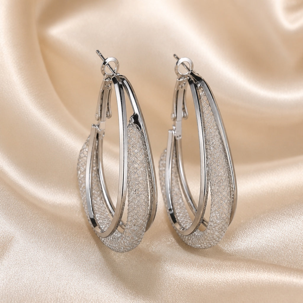 Pendientes de lujo en zirconia y oro blanco