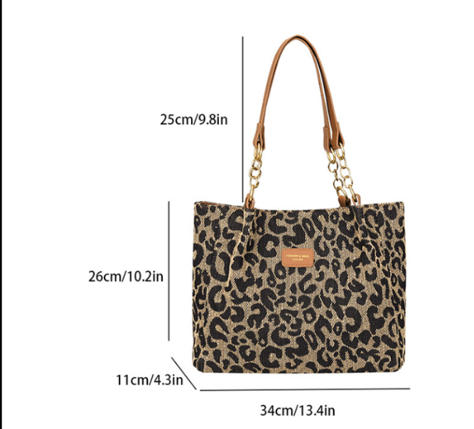 Leopardo – Bolsa de compras de tela de leopardo