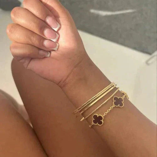 KLEEBLATT | Pulsera Negro/Plata