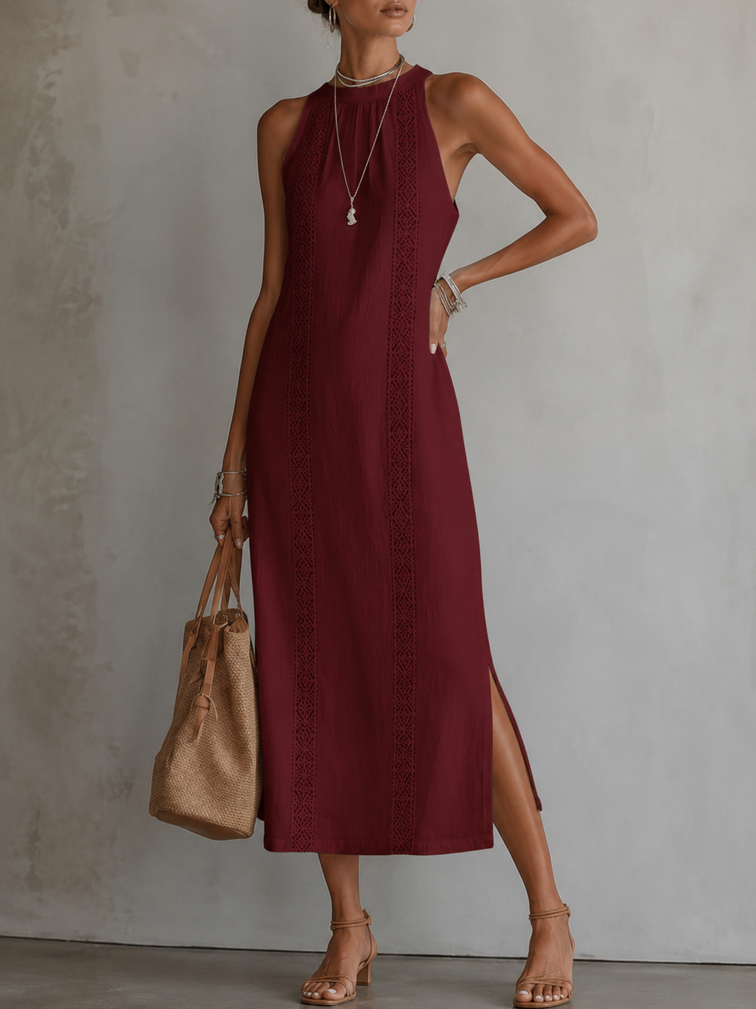 Marit | Vestido bordado ligero y que disimula el vientre con bolsillos