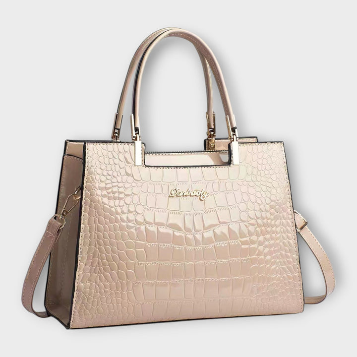 Maison Verdelle - Bolso de mano con estampado de cocodrilo brillante