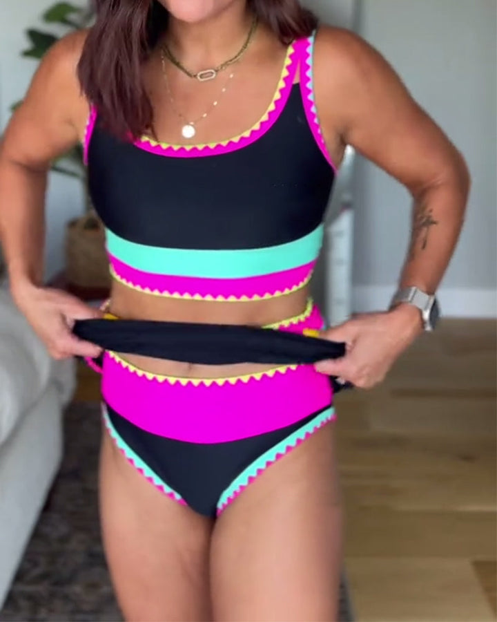 Myra | Elegante conjunto de tres piezas Color Block