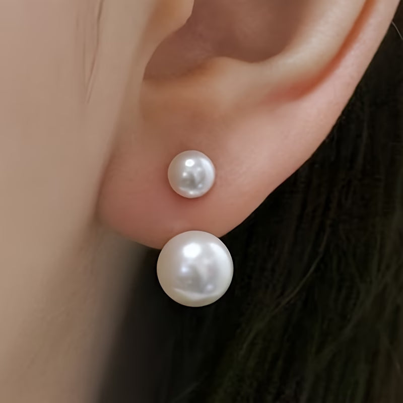 Pendientes de perlas dobles