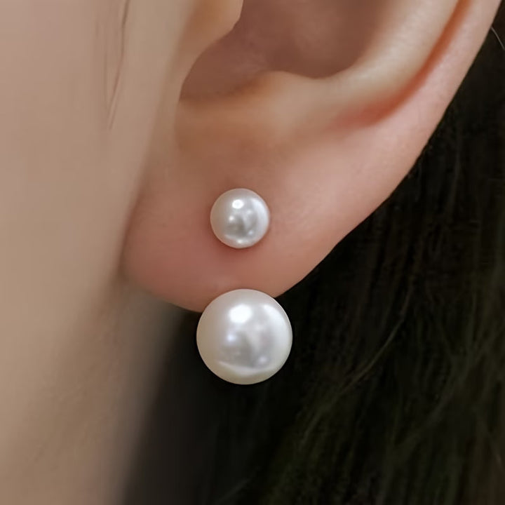 Pendientes de perlas dobles