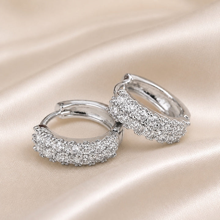 Pendientes Vintage de Oro Blanco con Micro Zirconia