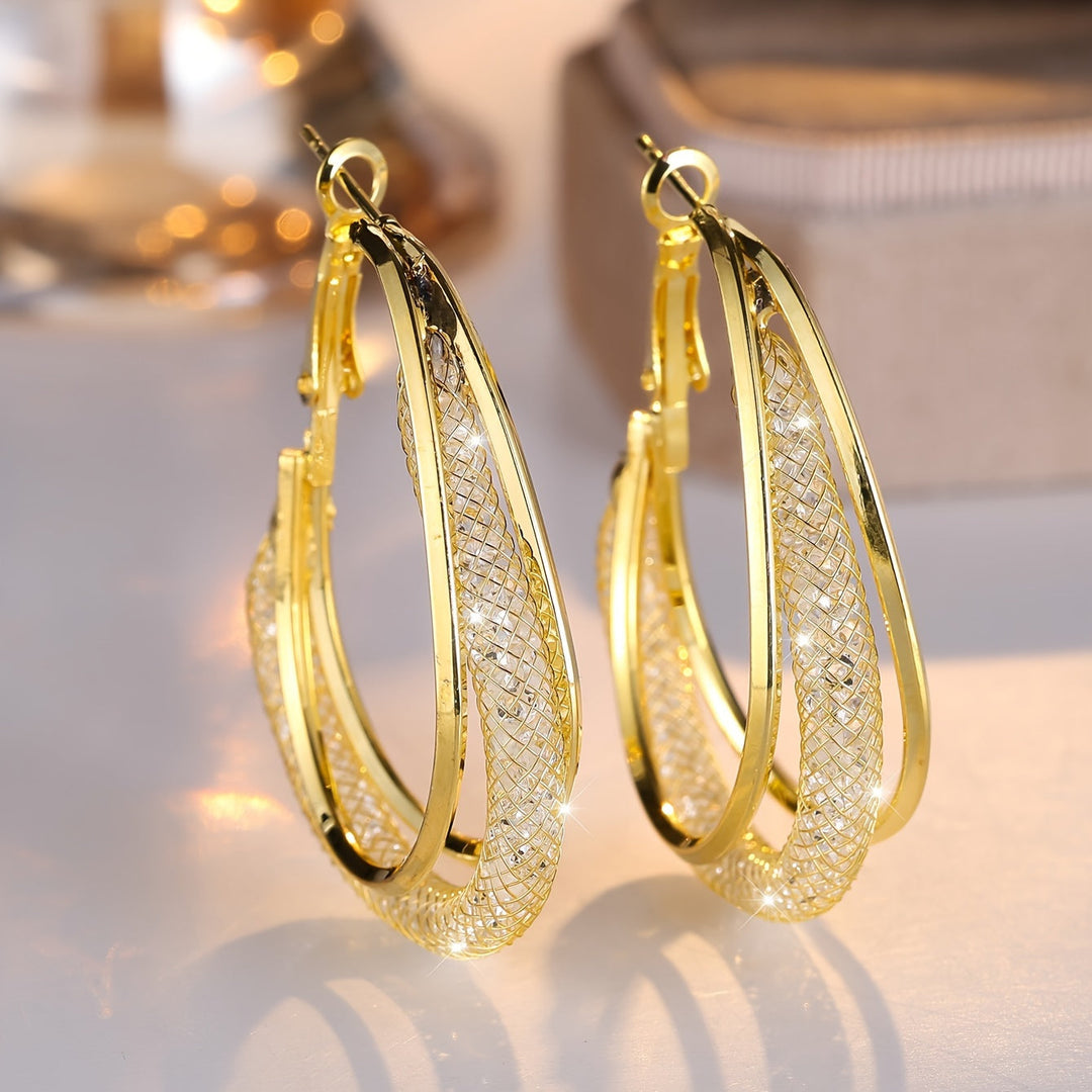Pendientes de lujo en zirconia y oro blanco