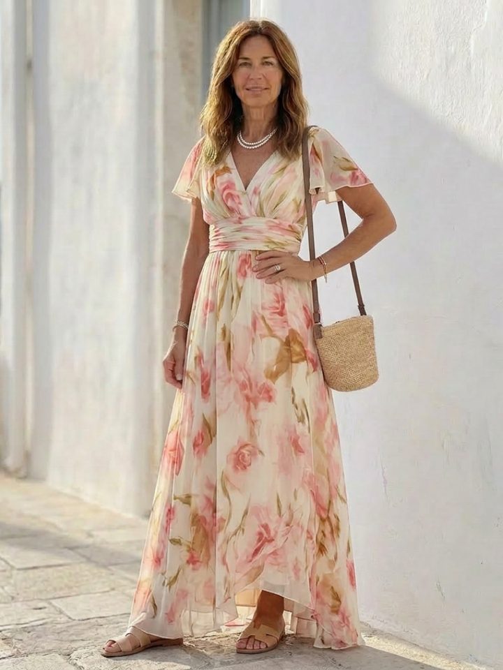Elara | Vestido de manga corta y escote en V