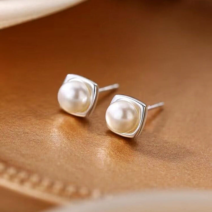 Pendientes colgantes de perlas de agua dulce elegantes