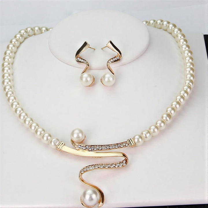 Conjunto de Collar de Perlas Naturales Elegantes