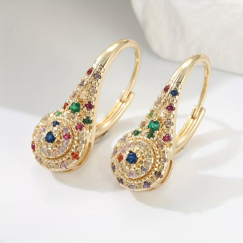 Pendientes Elegancia Multicolor Brillante