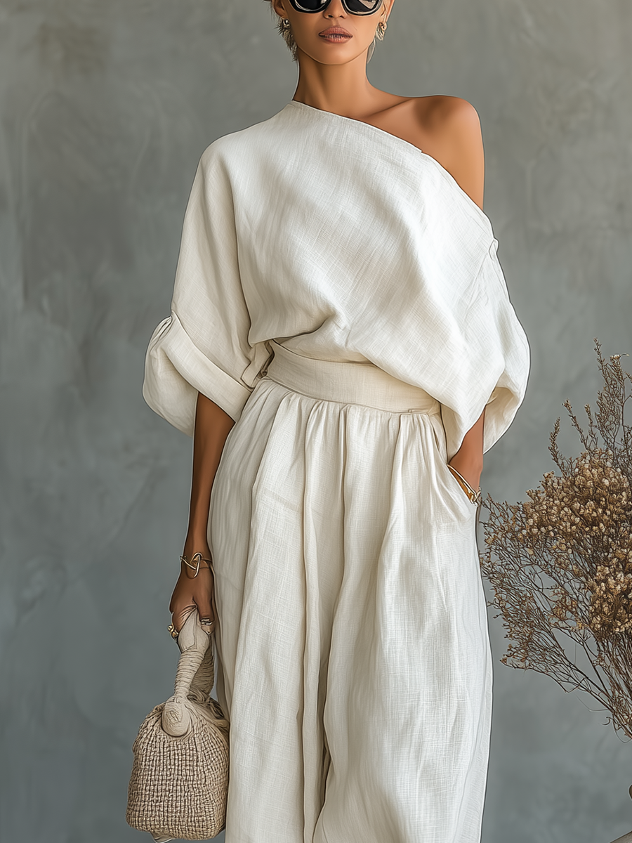 Conjunto Top Off-Shoulder Pantalón