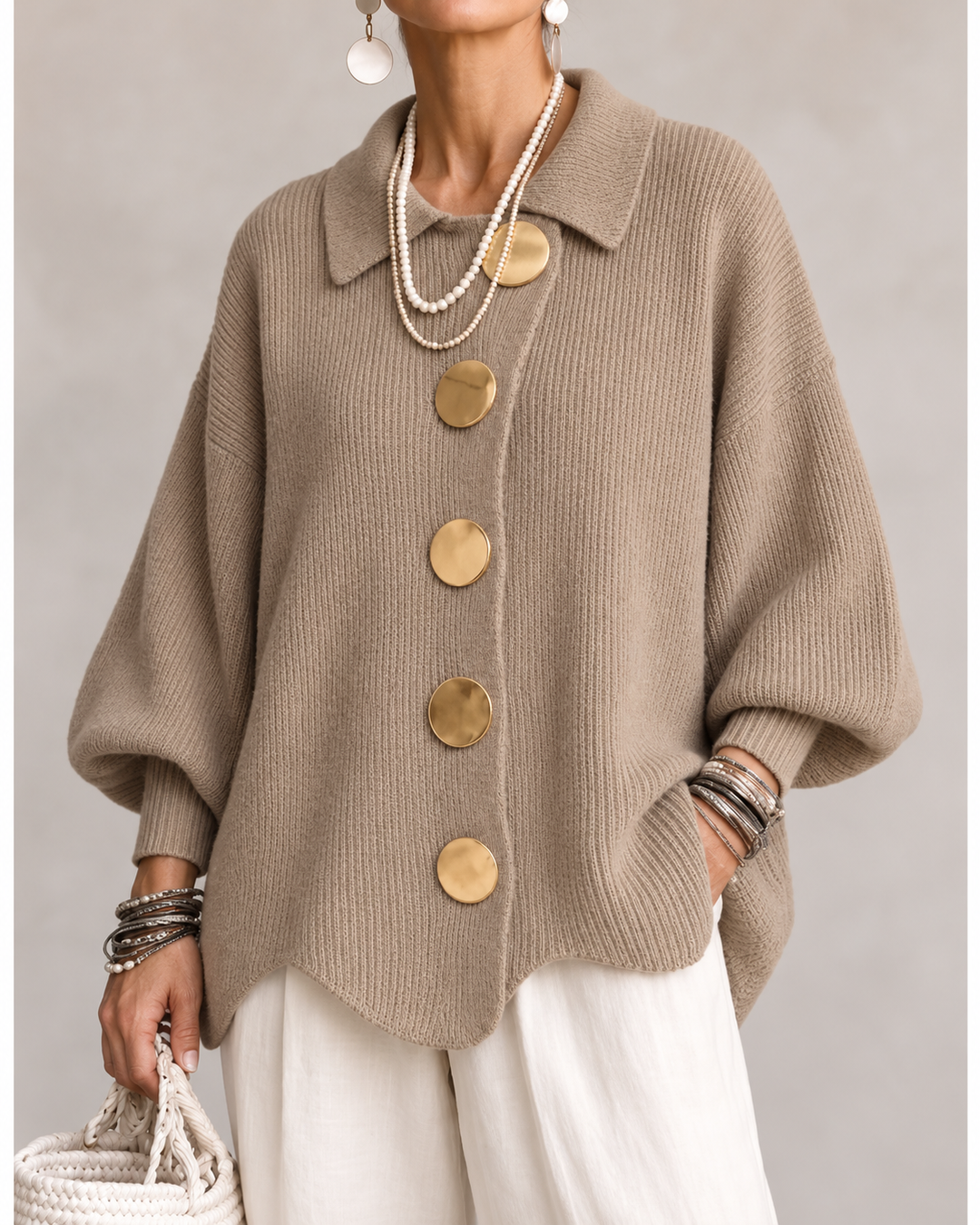Ardelle™ | Cárdigan Oversize con Cuello
