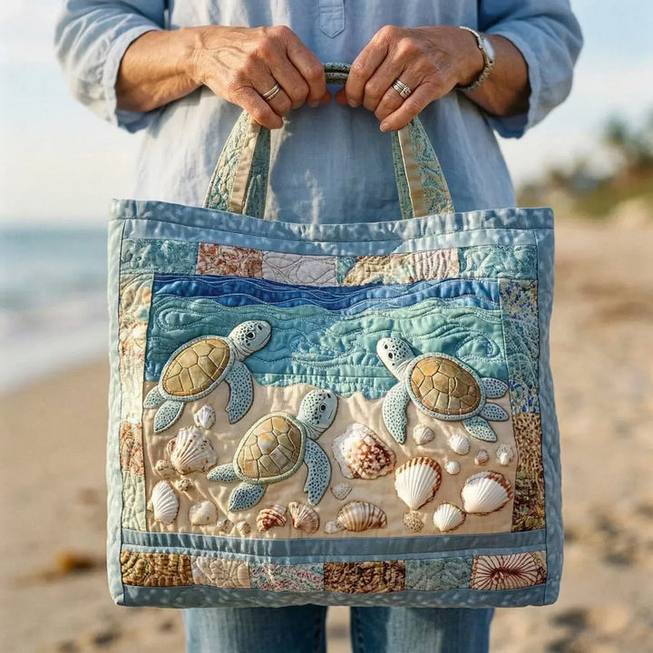 Bolsa acolchada artesanal - Tortugas Marinas