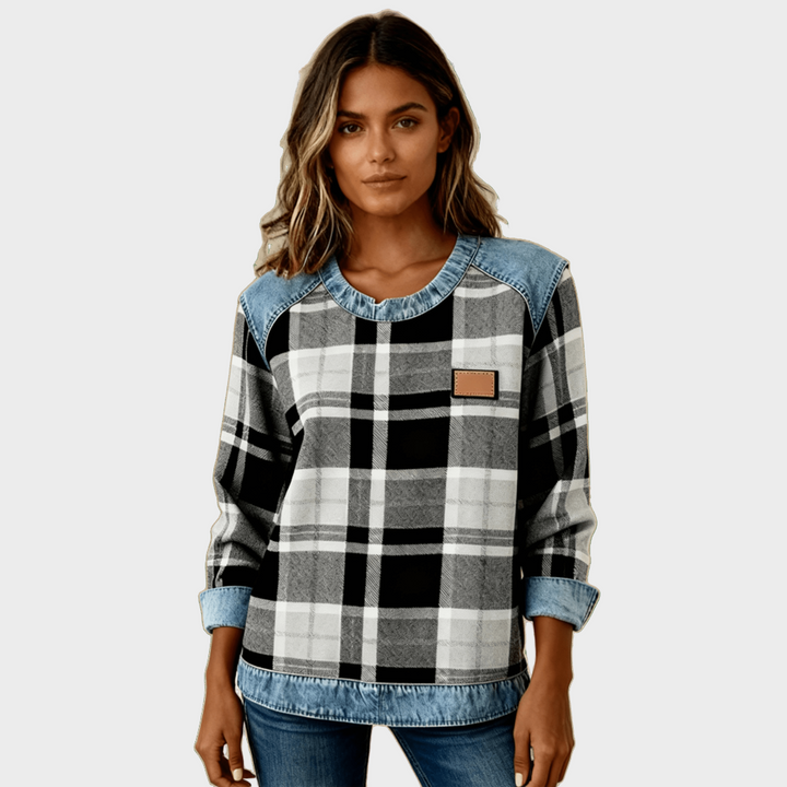 Ivy – Sudadera de Motivo Patchwork para Mujer