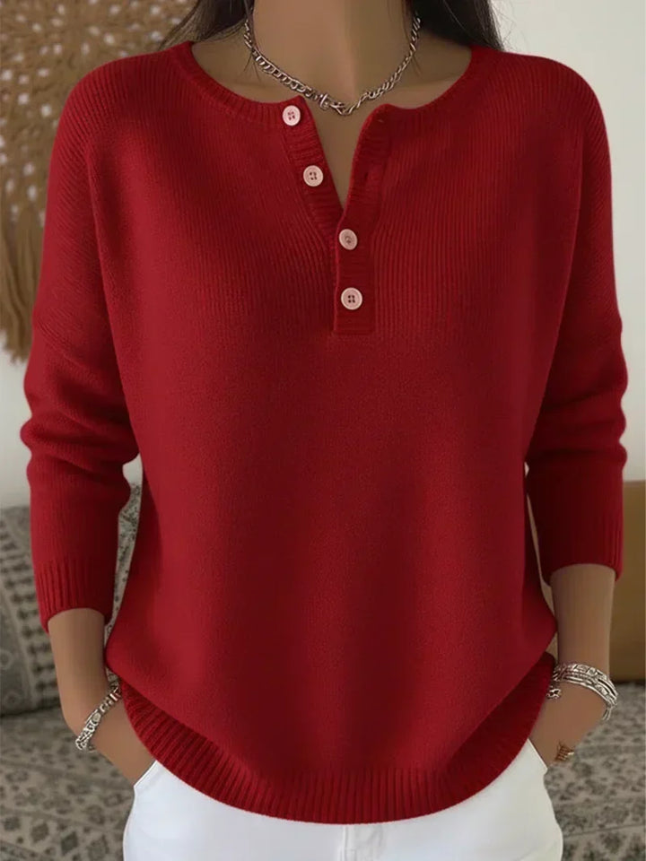 Ernesta | Suéter de Punto con Botones Henley