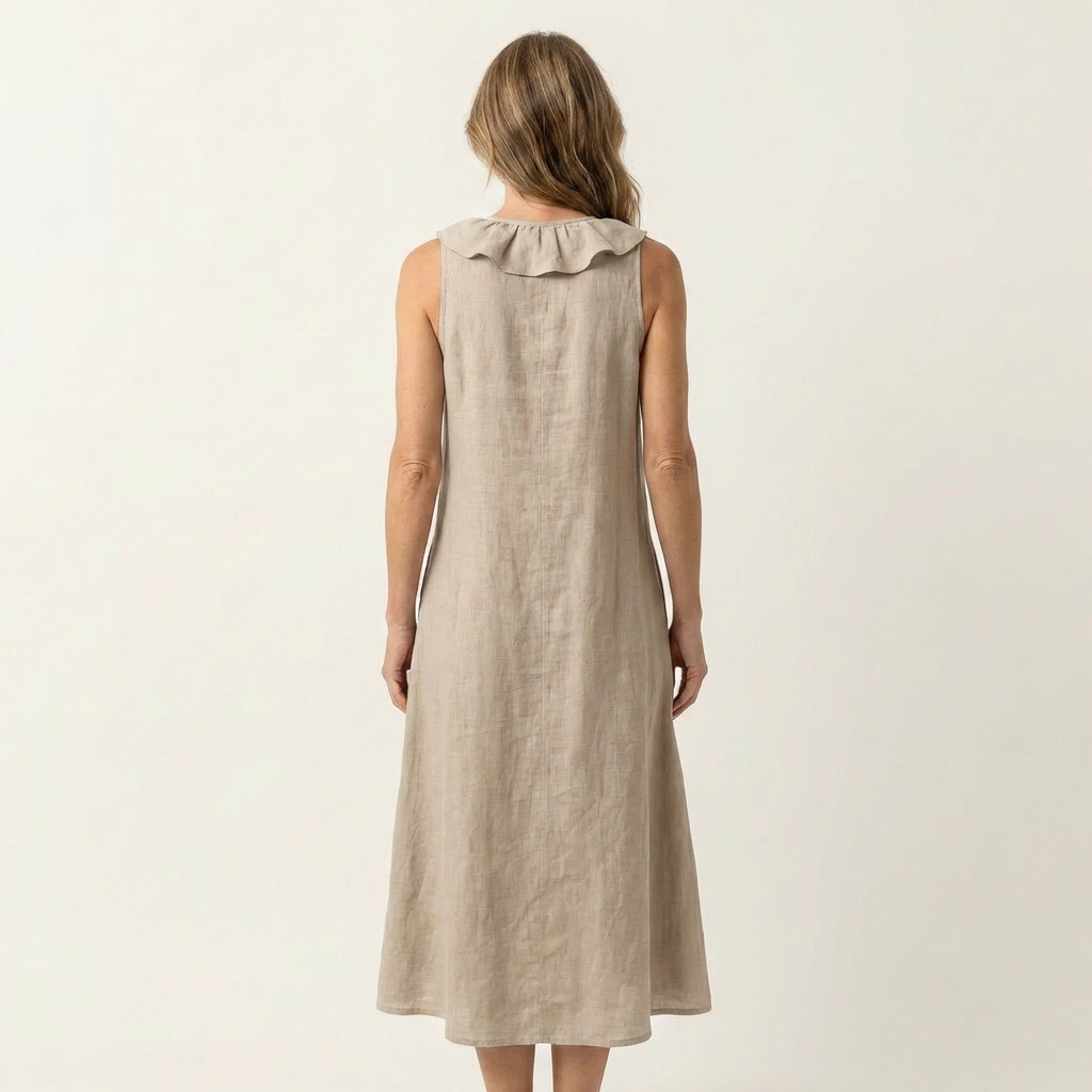 Vicky | Vestido Maxi Sin Mangas con Escote en V y Volante