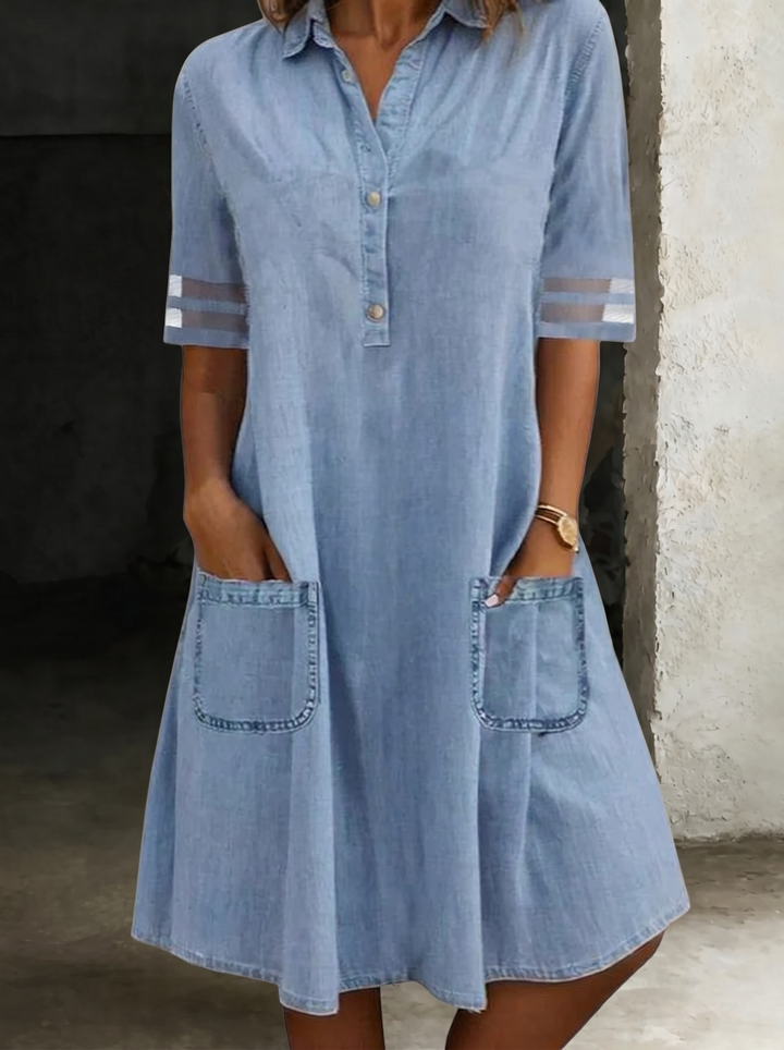 Lucía - Vestido de denim favorecedor para la silueta