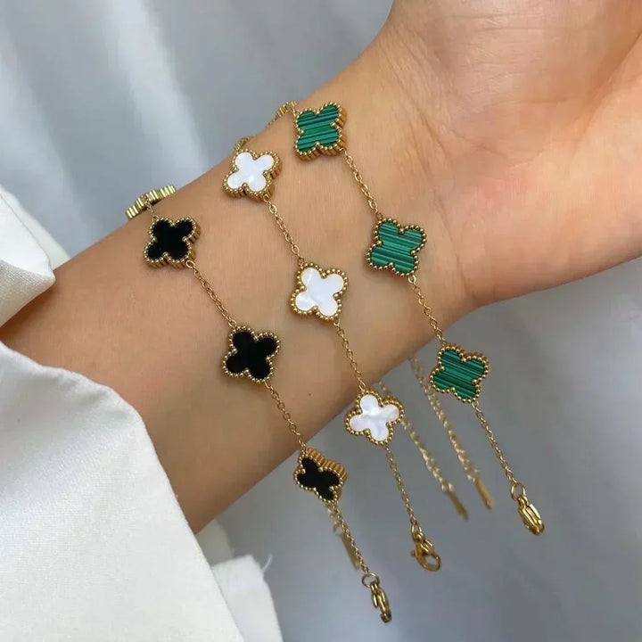 Conjunto de pulsera de trébol de 3 piezas