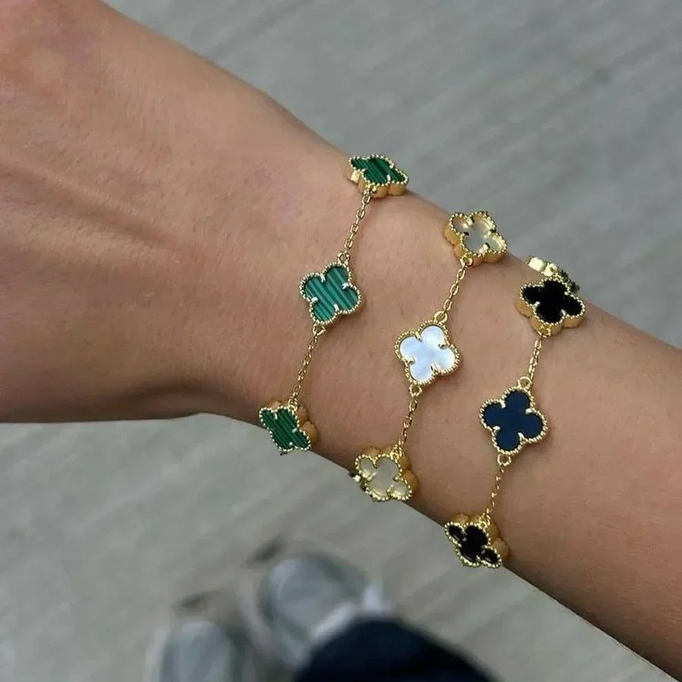 Conjunto de pulsera de trébol de 3 piezas