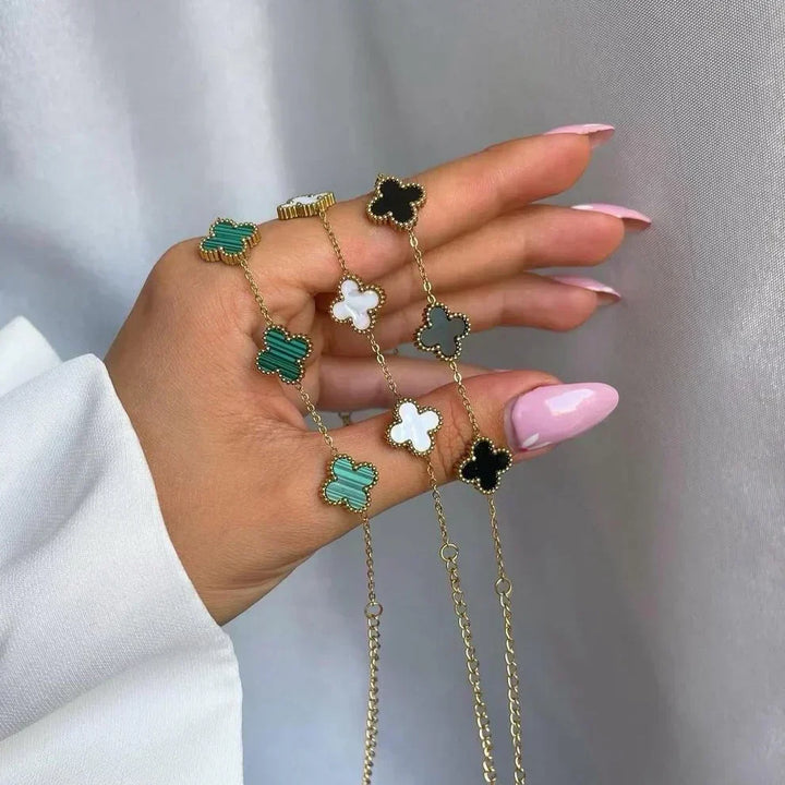 Conjunto de pulsera de trébol de 3 piezas