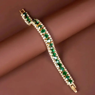 Pulsera verde y oro