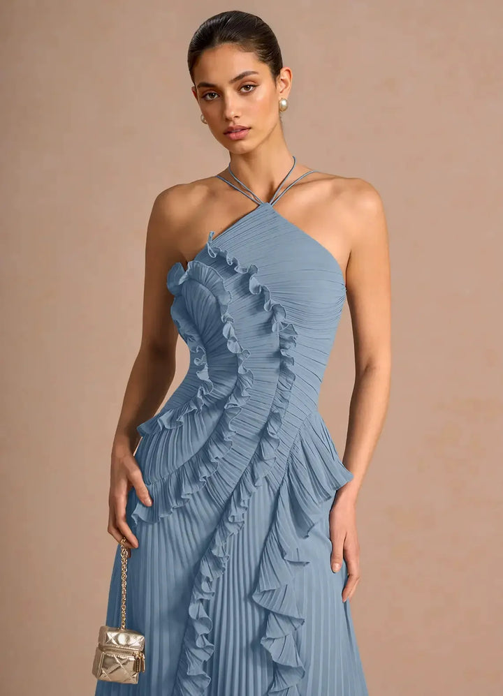 LIYANA | Vestido con volantes en espiral