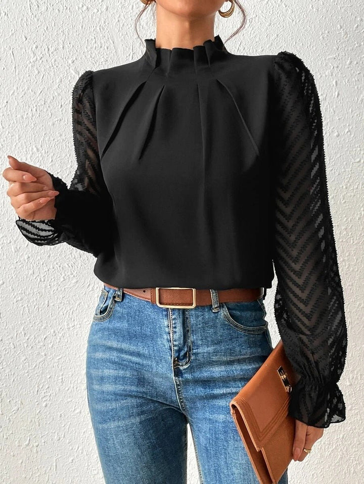 Nathalie™ | Blusa elegante con mangas plisadas