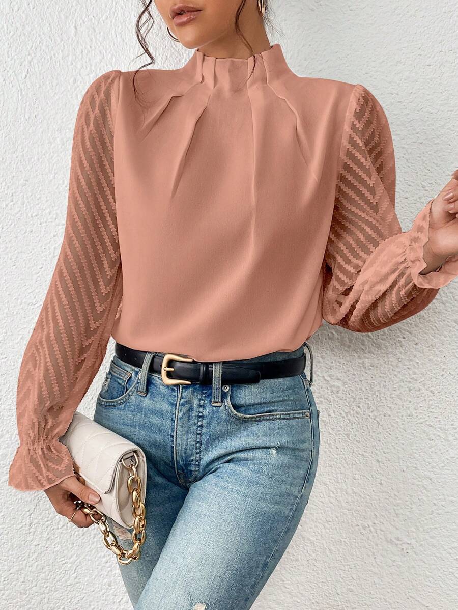 Nathalie™ | Blusa elegante con mangas plisadas