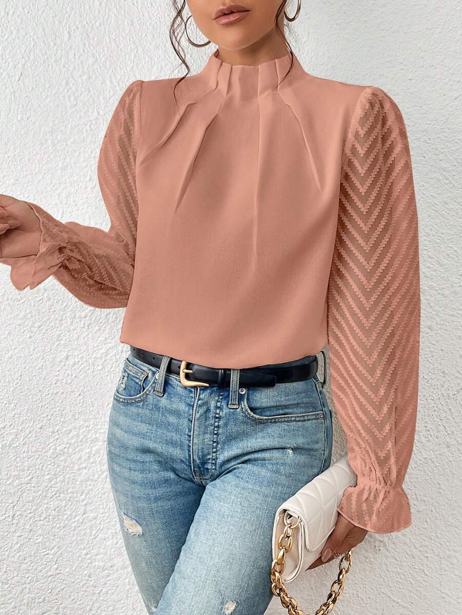 Nathalie™ | Blusa elegante con mangas plisadas
