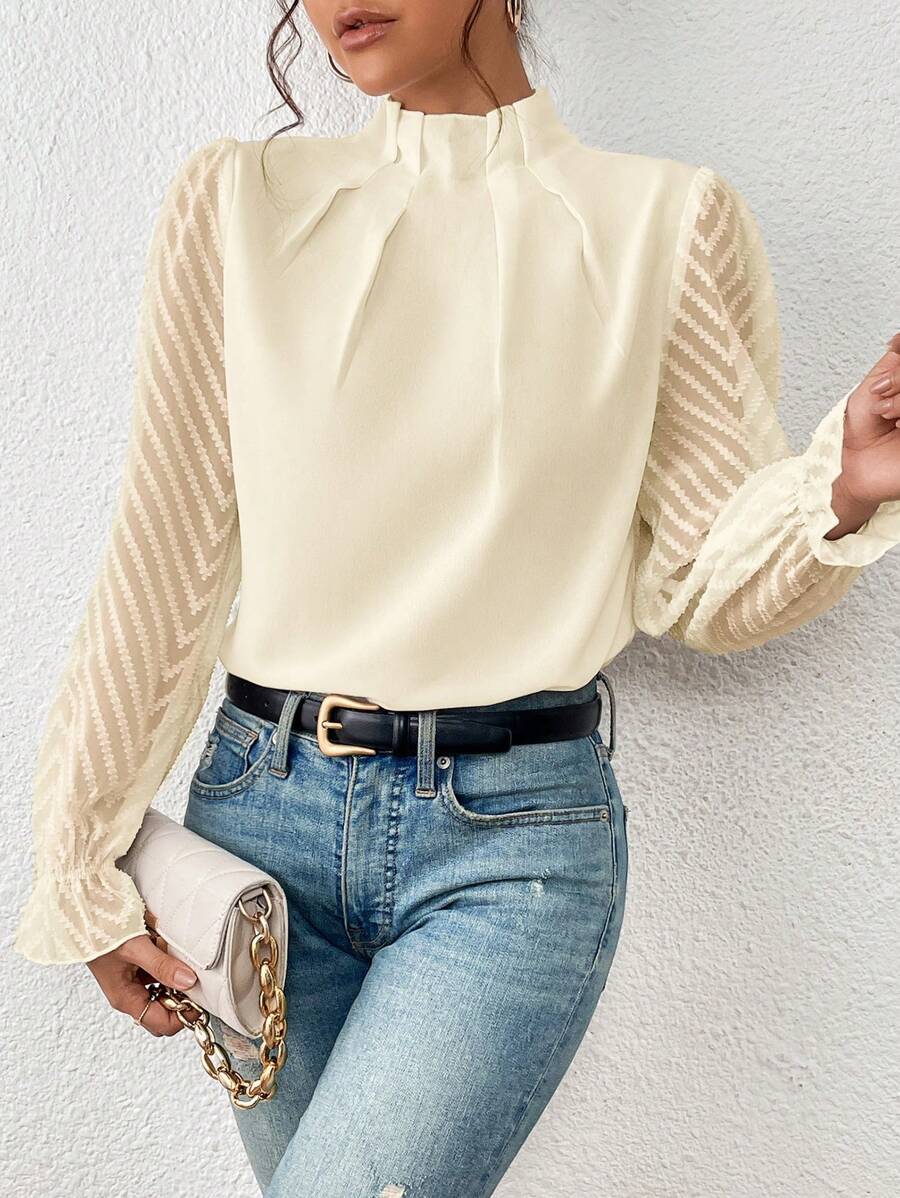Nathalie™ | Blusa elegante con mangas plisadas