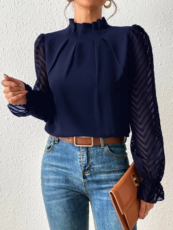 Nathalie™ | Blusa elegante con mangas plisadas