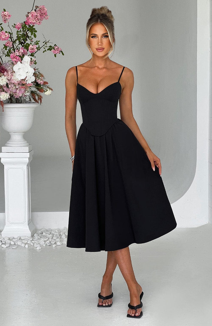 MAILEEN | Vestido Midi Elegante Estilo Corsé