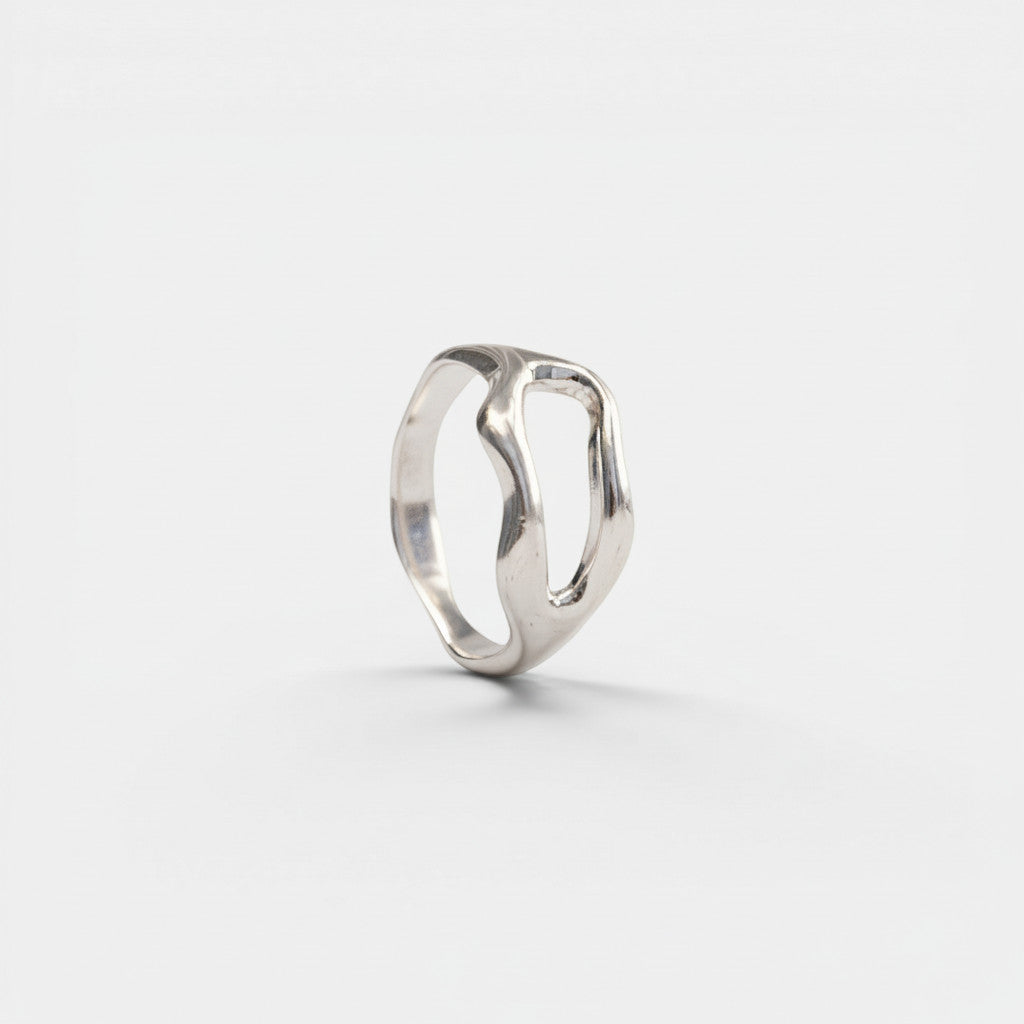 Anillo orgánico de plata esterlina 925 – hecho a mano
