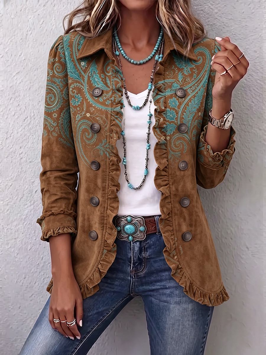 Grace | Chaqueta con volantes en estampado paisley