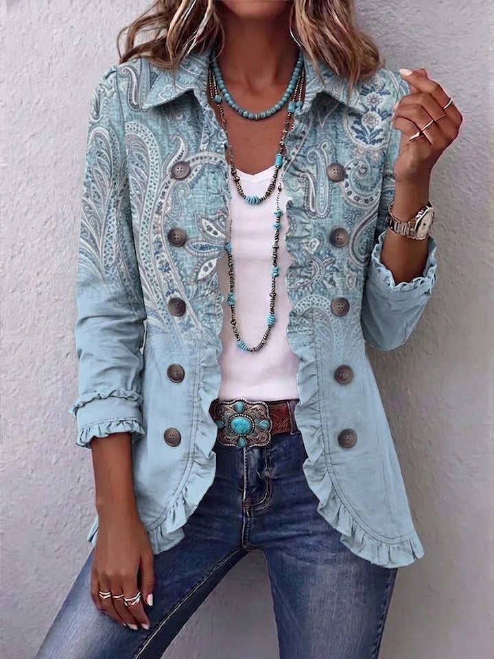 Isabella | Chaqueta con volantes y estampado paisley vintage