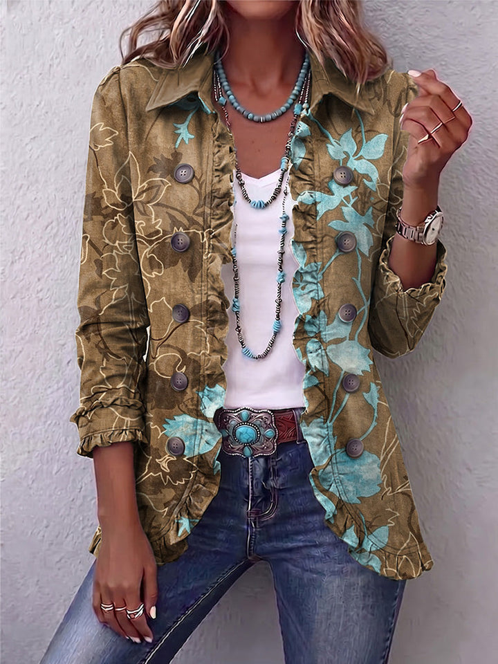 Lilia | Chaqueta Vintage Boho Degradé con Volantes