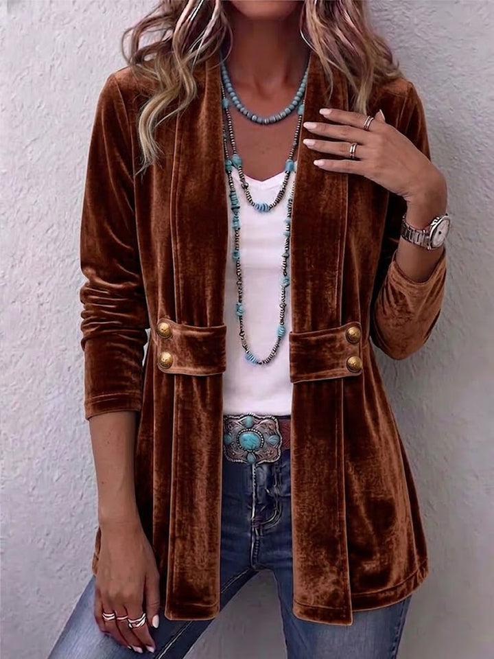 Avery | Chaqueta Vintage con Acento en los Botones de Mangas Largas y Apertura Frontal